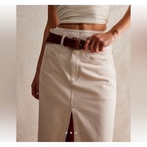 Free People Come As You Are Maxi Skirt White - Size 26